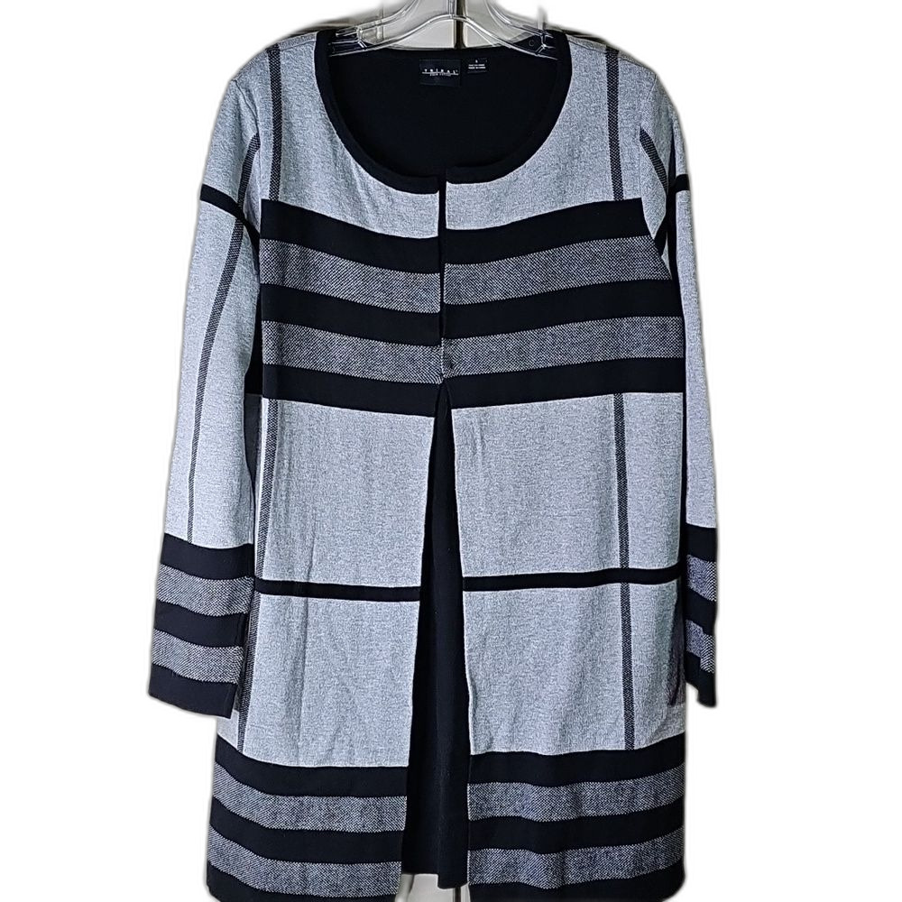 Cardigan By Tribal Gray And Black Size Small